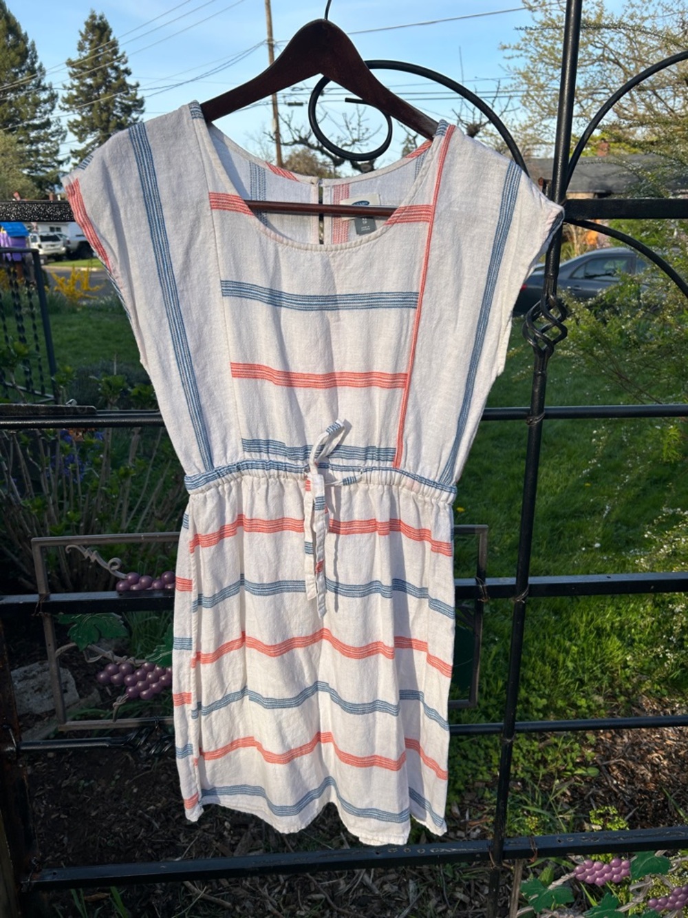 Old Navy linen blend striped dress size XS